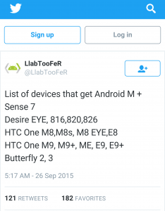 Android Marshmallow HTC devices