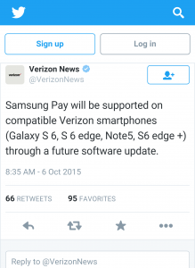 Verizon signs on with Samsung Pay