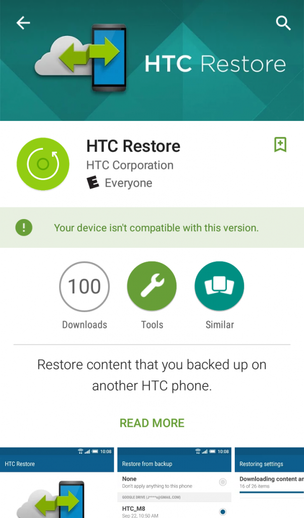 HTC Restore android marshmallow