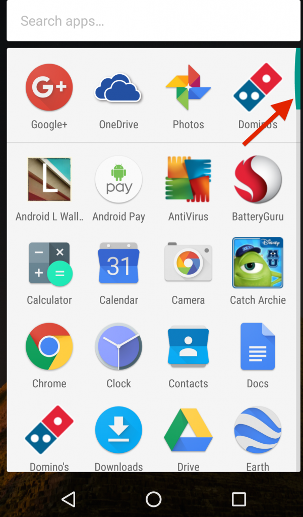Android Marshmallow app drawer