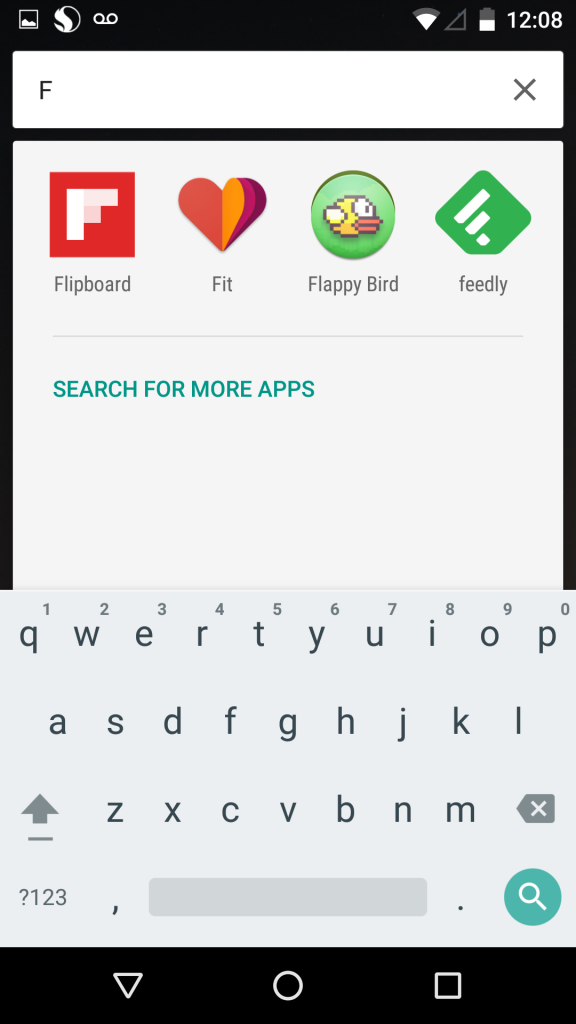 Android Marshmallow app search bar