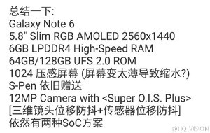 Galaxy Note 6 first specs