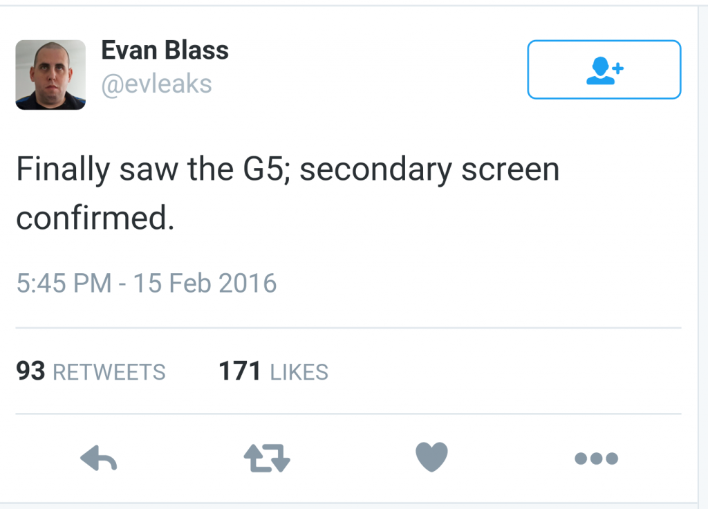 LG G5 secondary display