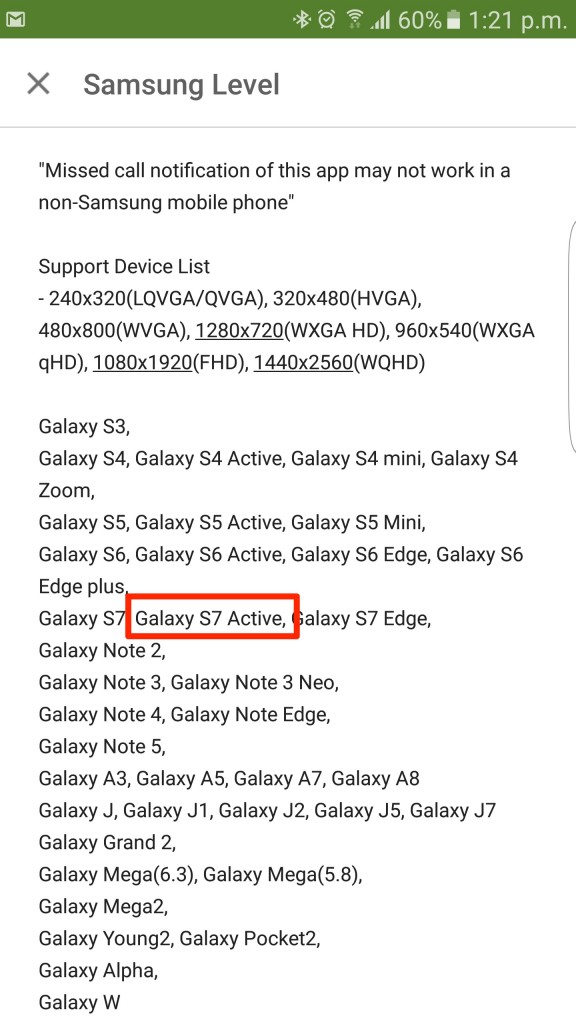 Galaxy S7 Active Level headphones changelog
