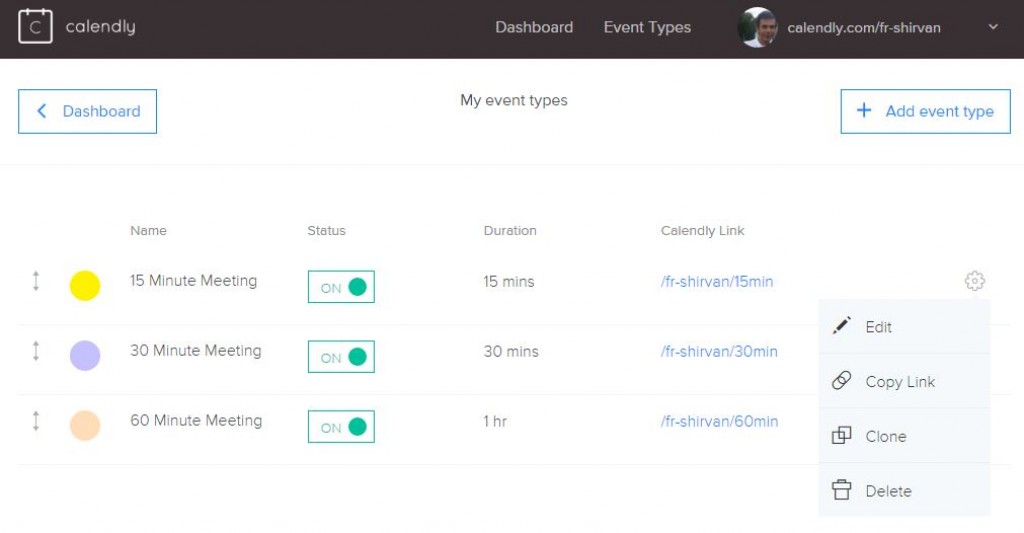 customize calendly event