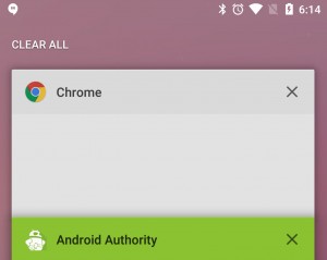 Android N recents menu clear all option