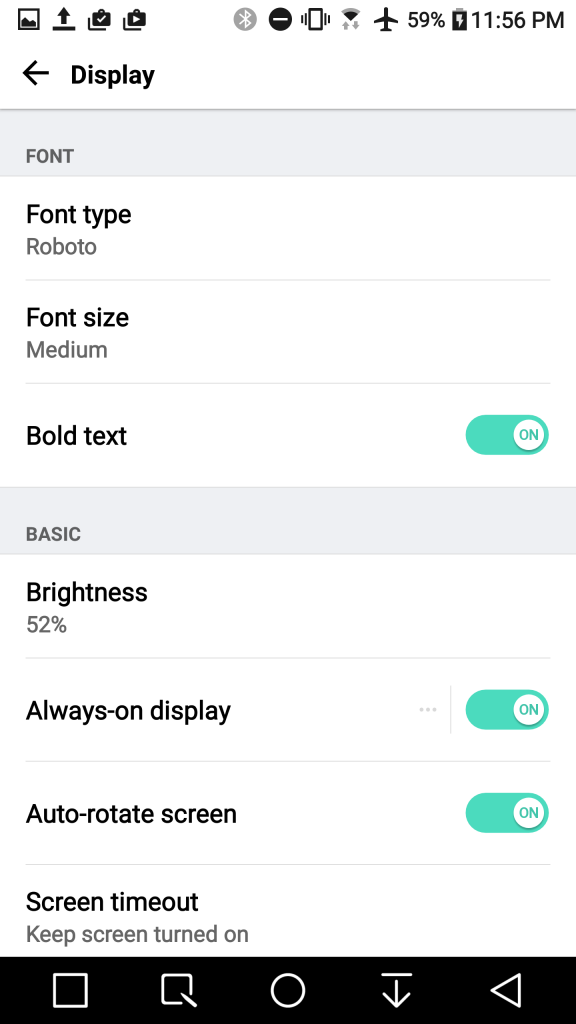 LG G5 Basic Display Settings