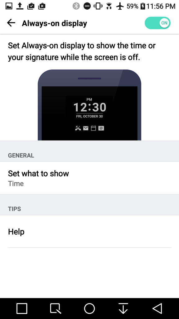 LG G5 Always On Display