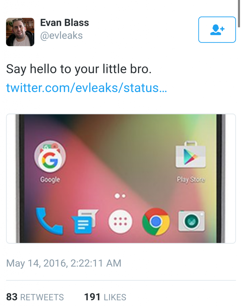 Moto G4 twitter message