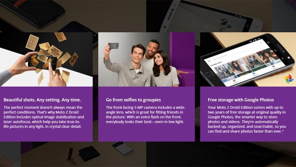 Moto Z Droid Edition full resolution Google Photos upload offer