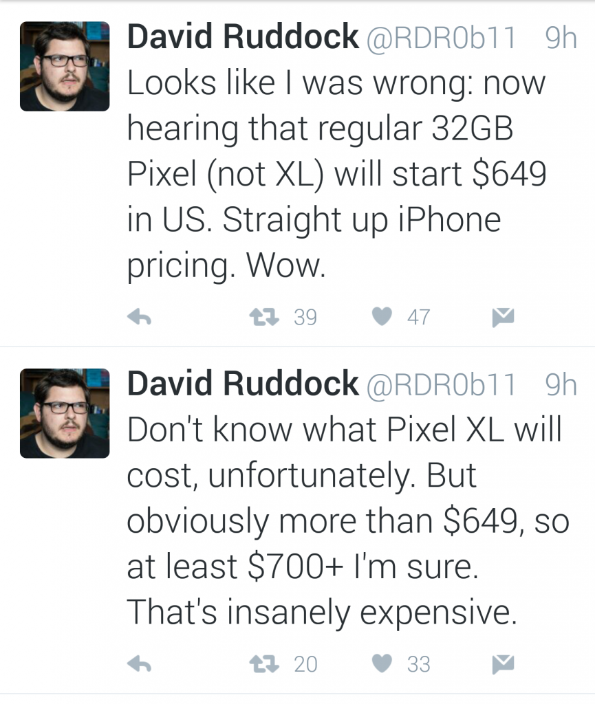 Google Pixel pricing