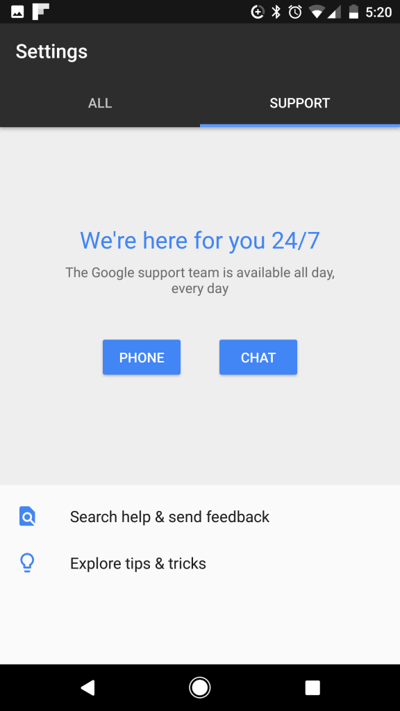 Pixel XL chat support