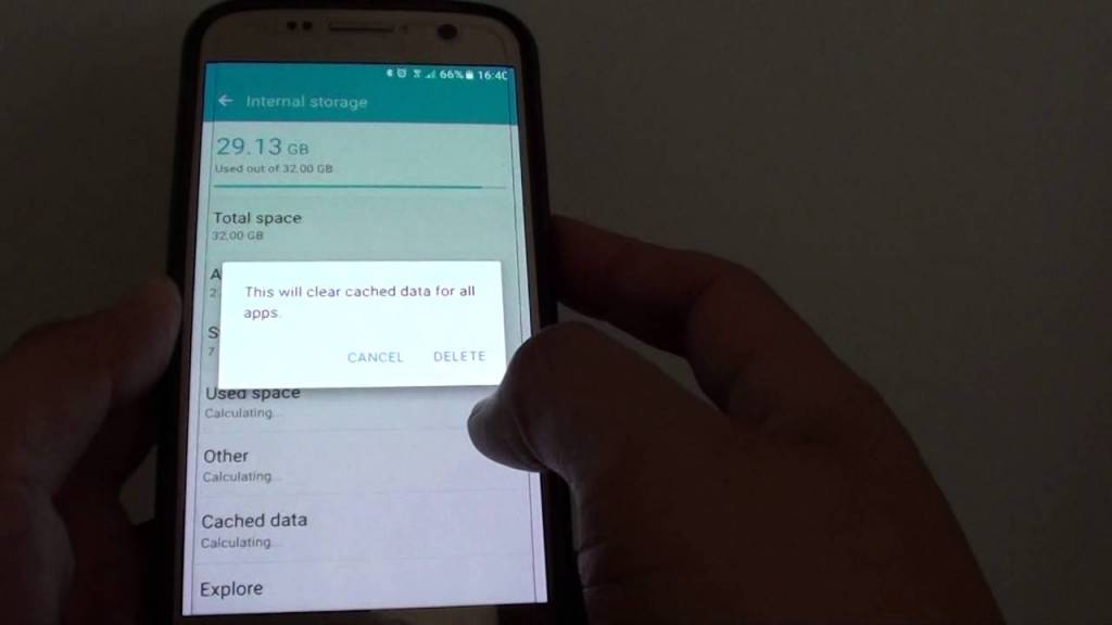 Samsung galaxy s7 clear cache