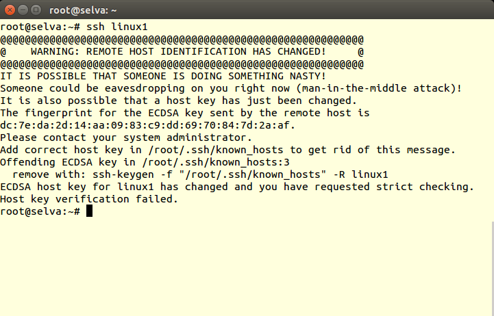 host key verification failed