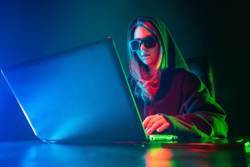 gamer at laptop